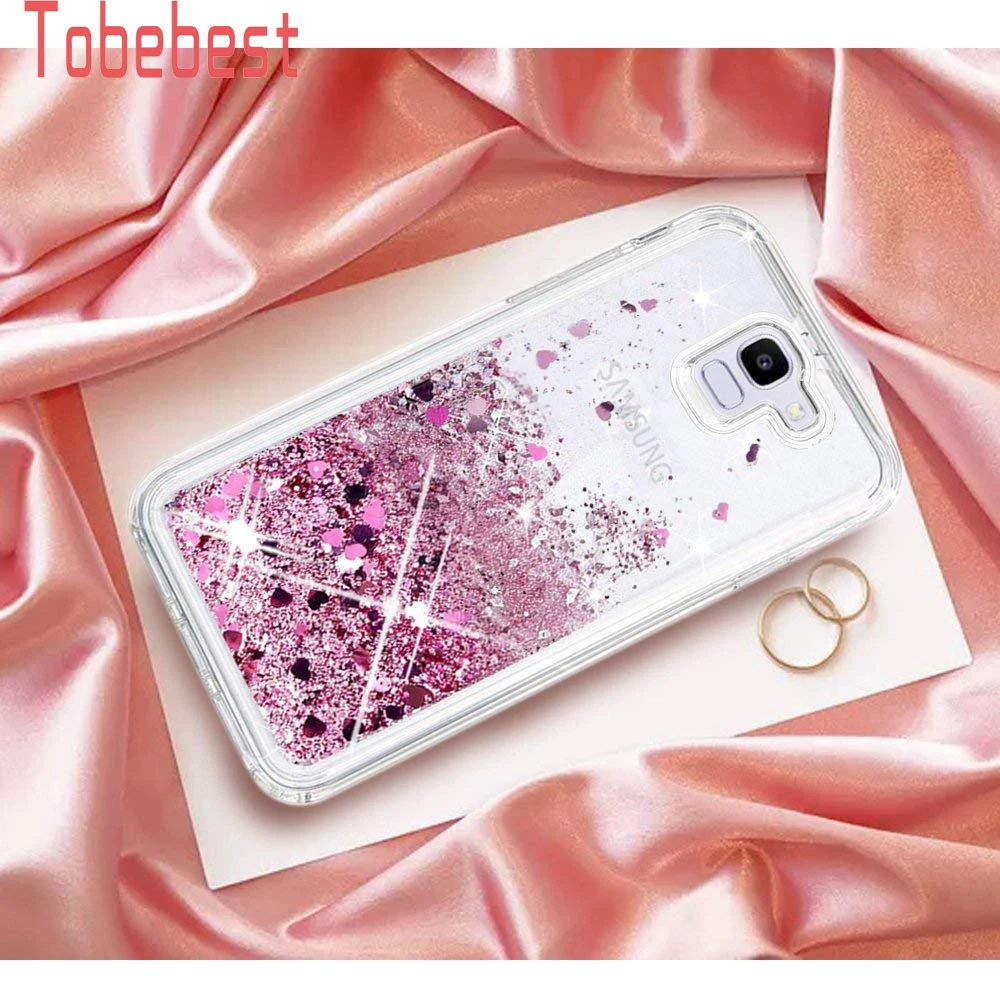 Glitter Case For Samsung Galaxy A6 A8 J4 J6 2018 S9 S8 S7 J3 J5 J7 A3 A5 A7 Prime 2016 2017 Quicksand Liquid TPU Slicone Cover