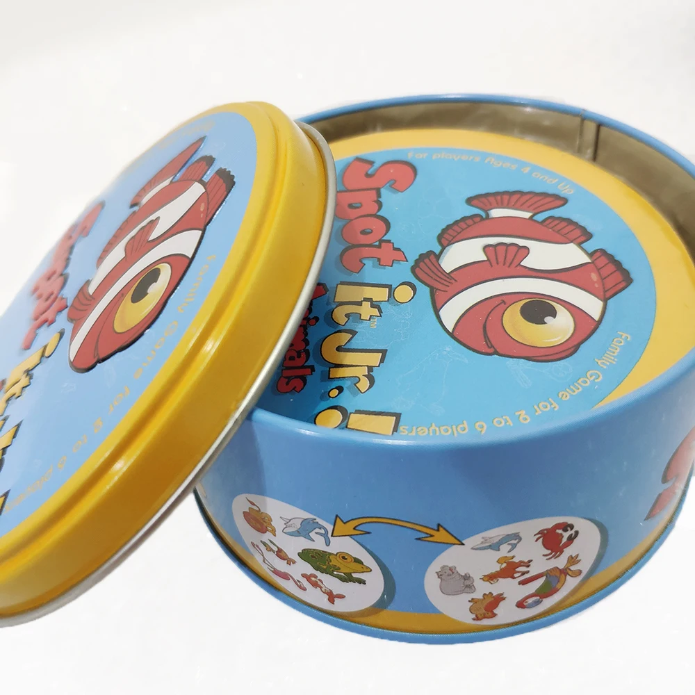Dobbles Spot Cards It Hip 7 английская версия настольная игра высокое качество олово оригинальное издание животные металлическая коробка Go Кемпинг спорт - Цвет: Animals