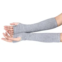 Горячая Распродажа, женские эластичные мягкие вязаные гетры на запястье с длинным рукавом без пальцев, перчатки в полоску