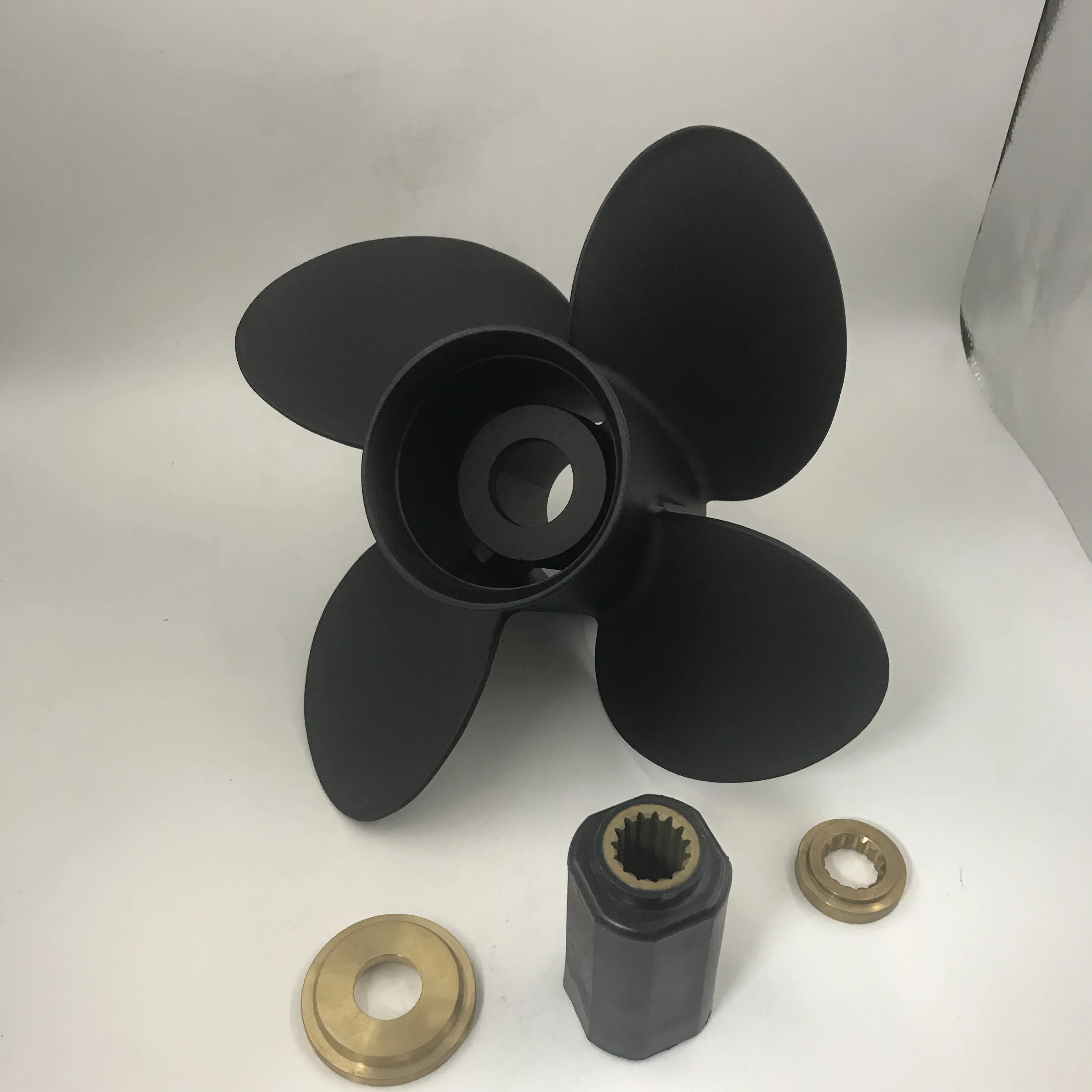 Captain Propeller 4 Blade 13x17 Fit Yamaha Outboard Engines 50HP T60HP F70HP 80HP 90HP 100HP 115HP 130HP Aluminum 15 Spline RH