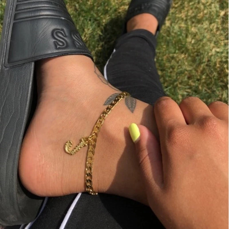 Gold Ankle Bracelet Initial Anklets For Women Gold Stainless Steel Letter Anklet Women Jewelry For Women Браслет На Ногу Gold Ankle Bracelet Initial Anklets For Women Gold Stainless Steel Letter Anklet Women Jewelry For Women Браслет На Ногу