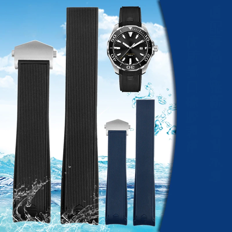 Cinturino In Gomma Naturale Di Alta Qualità 20Mm 22Mm Adatto Per Tag Watch Heuer Aquaracer 300 500 Cinturino Da Sub Cinturino Sportivo In Silicone