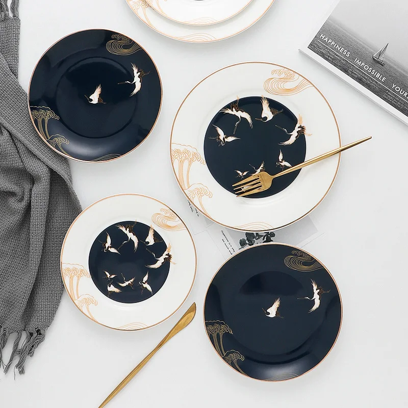 Креативная керамическая круглая пластина Западная десертная тарелка лоток для хранения ювелирных изделий Аксессуары для посуды скандинавские суши посуда для морепродуктов