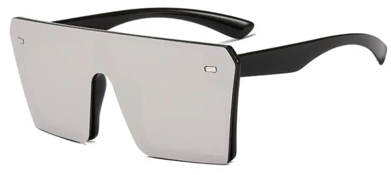 Модные большие квадратные женские солнцезащитные очки с плоским верхом, черные градиентные негабаритные очки, трендовые мужские и женские солнцезащитные очки UV400 - Цвет линз: MIRROR silver