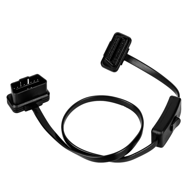 1 M/1,5 M/30 Cm/45 Cm/50 Cm/60 Cm/1M/1,5 M Lapos Vékony, Mint A Tészta Obd2 Obdii 16 Pin Pin Elm327 Férfi -Női Hosszabbító Csatlakozó Kábel