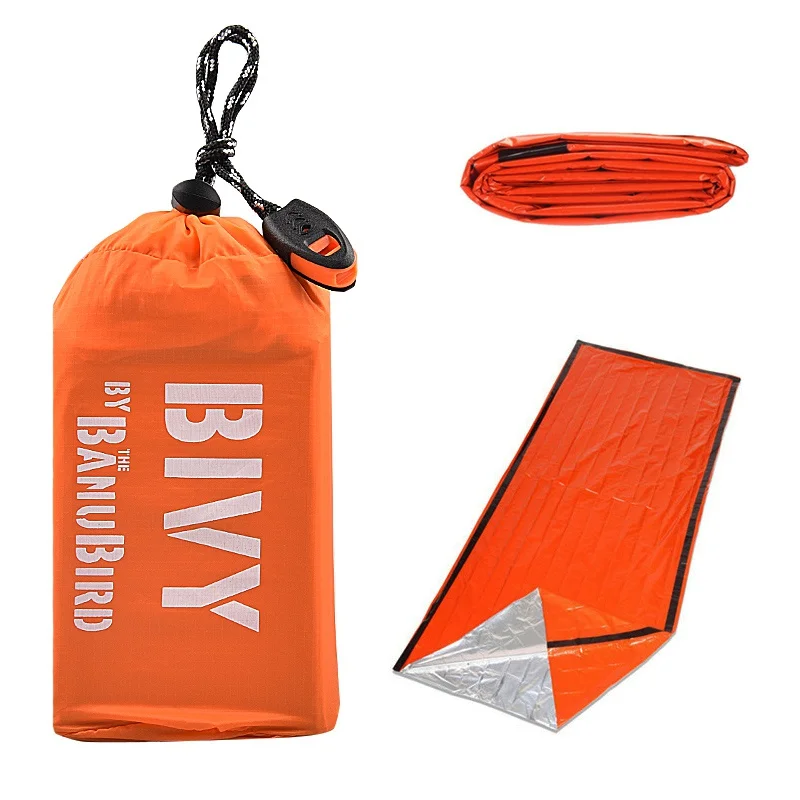 2/3 pcs Outdoor Emergency Sleeping Bag Thermal Keep Warm Waterproof Mylar First Aid Emergency Blanket Camping Survival Gear
