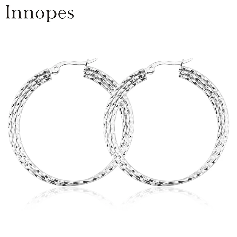 Innopes, персональные супер веревки, большие круги, панк, золотые серьги-кольца, скрученные для женщин, модные ювелирные изделия, трендовые серьги, подарок