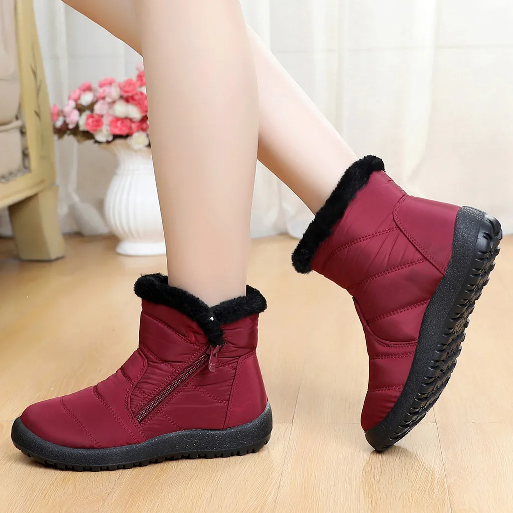 Size35-48; женская зимняя обувь из водонепроницаемого материала; пара зимних сапог унисекс; зимние сапоги на меху с нескользящей подошвой; Теплые повседневные сапоги для мам