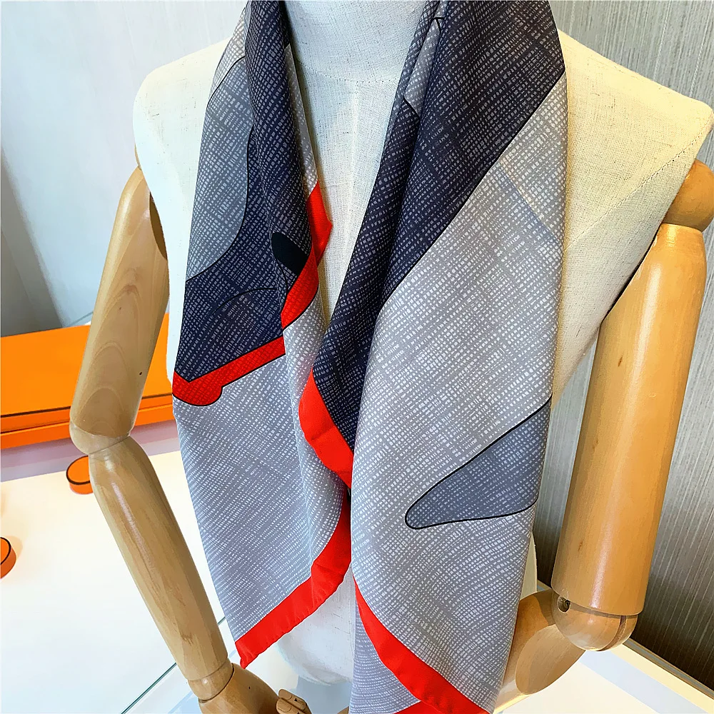 

Hand Rolled Horse Print Scarf Female Foulard Women Silk Shawl Scarfs Animal Print 90 Satin Scarf Square Silk Hair Head Scarves