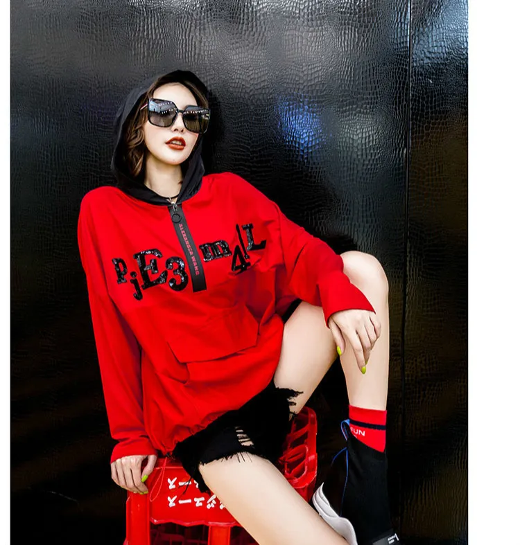 Max LuLu корейские модные роскошные женские футболки в стиле панк женские осенние футболки с капюшоном и блестками Повседневная одежда с принтом Большие размеры