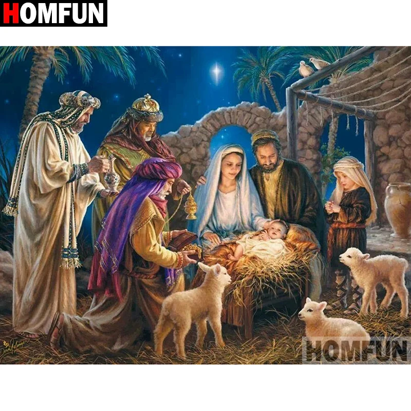 Картина для алмазной вышивки HOMFUN A27627 алмазная 3D картина религиозные фигуры с