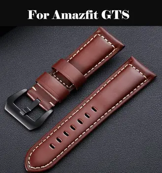 

Genuine Leather Watchbands 12-24mm Watch Butterfly buckle Band Steel Buckle Strap Wrist Belt Bracelet For Amazfit GTS