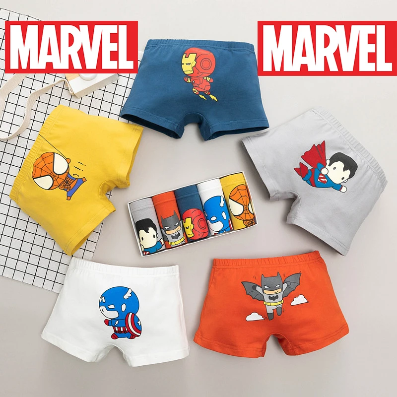 Ropa interior de algodón niños de 3 a 12 años, bragas estampado dibujos animados de Disney, Marvel, Spiderman, dibujos animados, 5 unidades|Gorras de béisbol| -