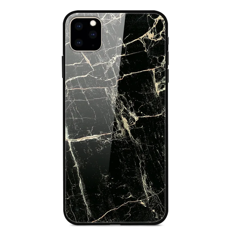 09 Закаленное стекло чехол для iPhone 11 11Pro максимальный Чехол Мягкий бампер задняя крышка для iPhone 11 Pro Max телефон стеклянная крышка для iPhone11 - Цвет: 09