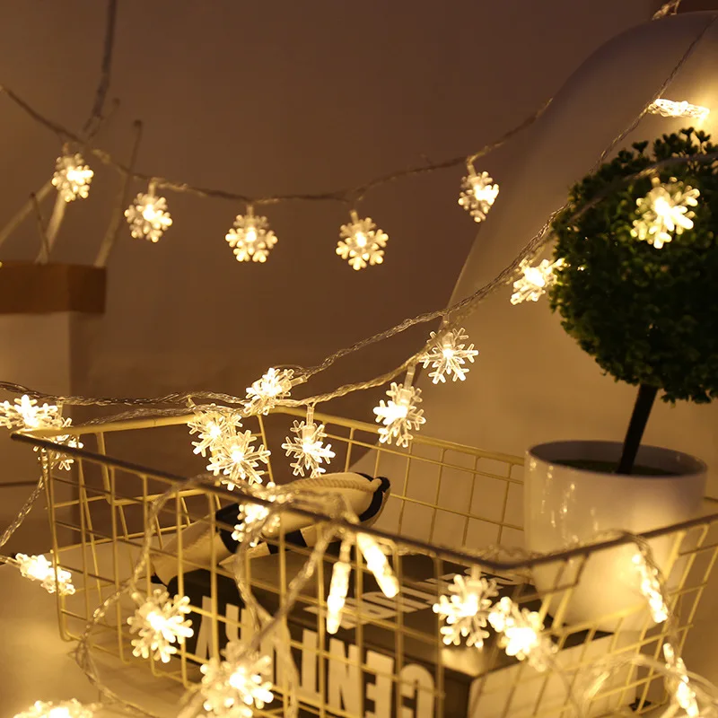 Christmas New Year Decoration 1M 3M 6M LED Snowflake String Lights Christmas Decorations for Home Navidad New Year