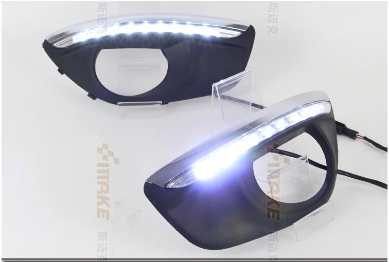 Для hyundai Santa Fe SantaFe 2010 2011 2012 дневные ходовые огни DRL светодиодный противотуманный фонарь с желтым поворотным сигналом