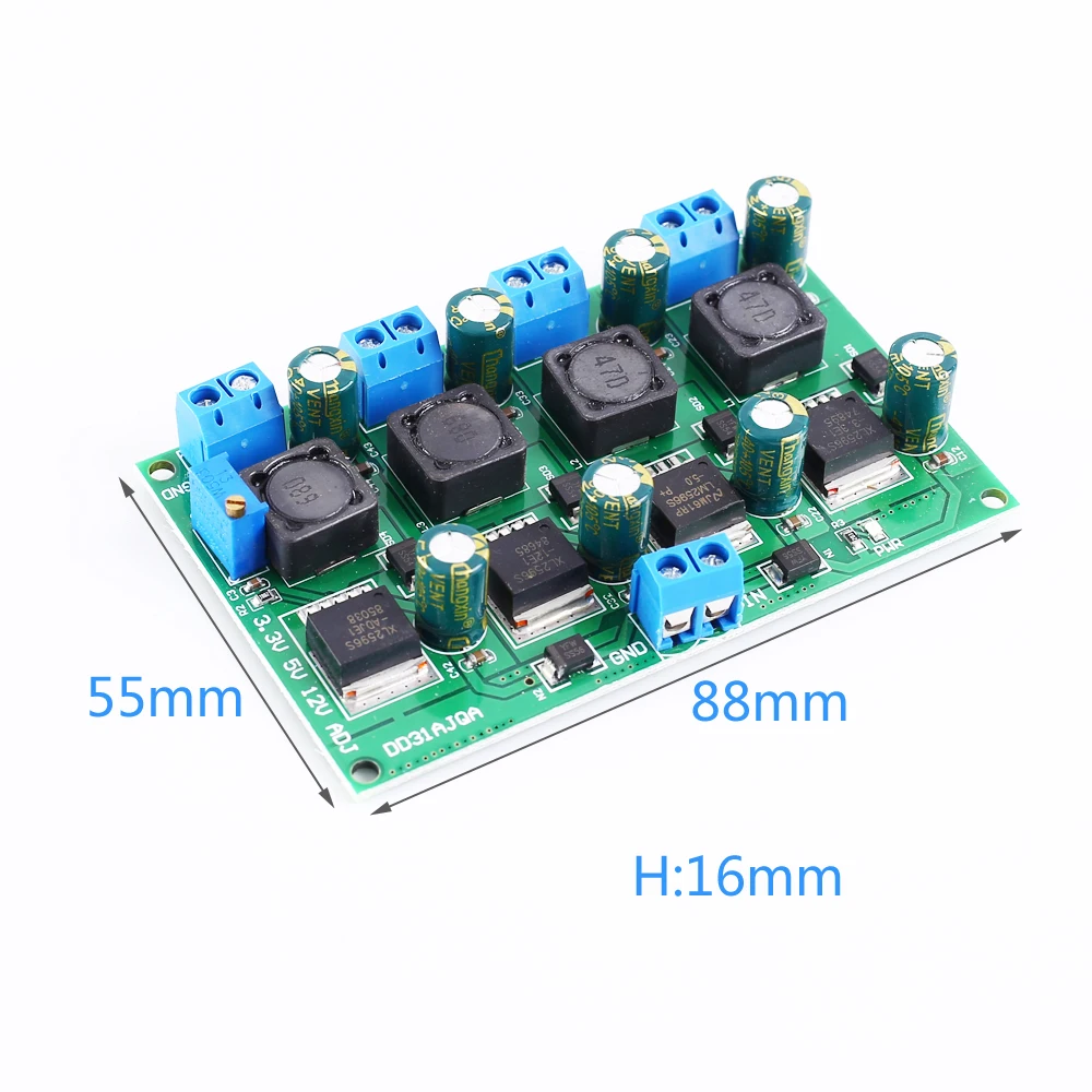 DC-DC Шаг вниз Питание понижающий Напряжение конвертер 4CH 3,3 V 5V 12V Регулируемый Выход