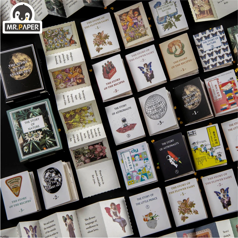 Mr.paper-3 libros/juego, 8 diseños, mil y una noche, decoración de cuentas, manualidades, libros de cuentos en caja