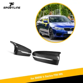 

Car Rear View Side Mirror Cover Cap for BMW F90 M5 Sedan 4 Door 2018 2019 Carbon Fiber Replacement / Add On Mirror Cover Shell