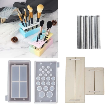 

1 Set Handmade Makeup Brush Holder Organizer Resin Mold Cosmetics Brushes Storage Solution Resin Casting Mold Art Crafts Tools
