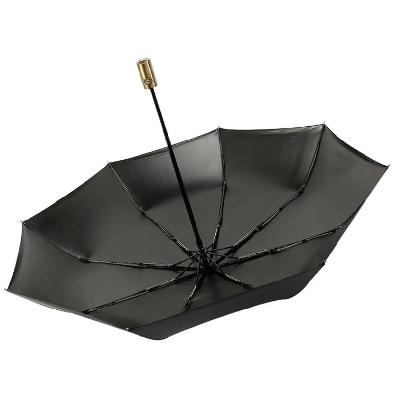 Складной зонт от дождя, деловой мужской автоматический ветронепроницаемый, против УФ 190T Pongee из стекловолокна, 8 ребер, Женский Зонт темно-синий, черный, красный