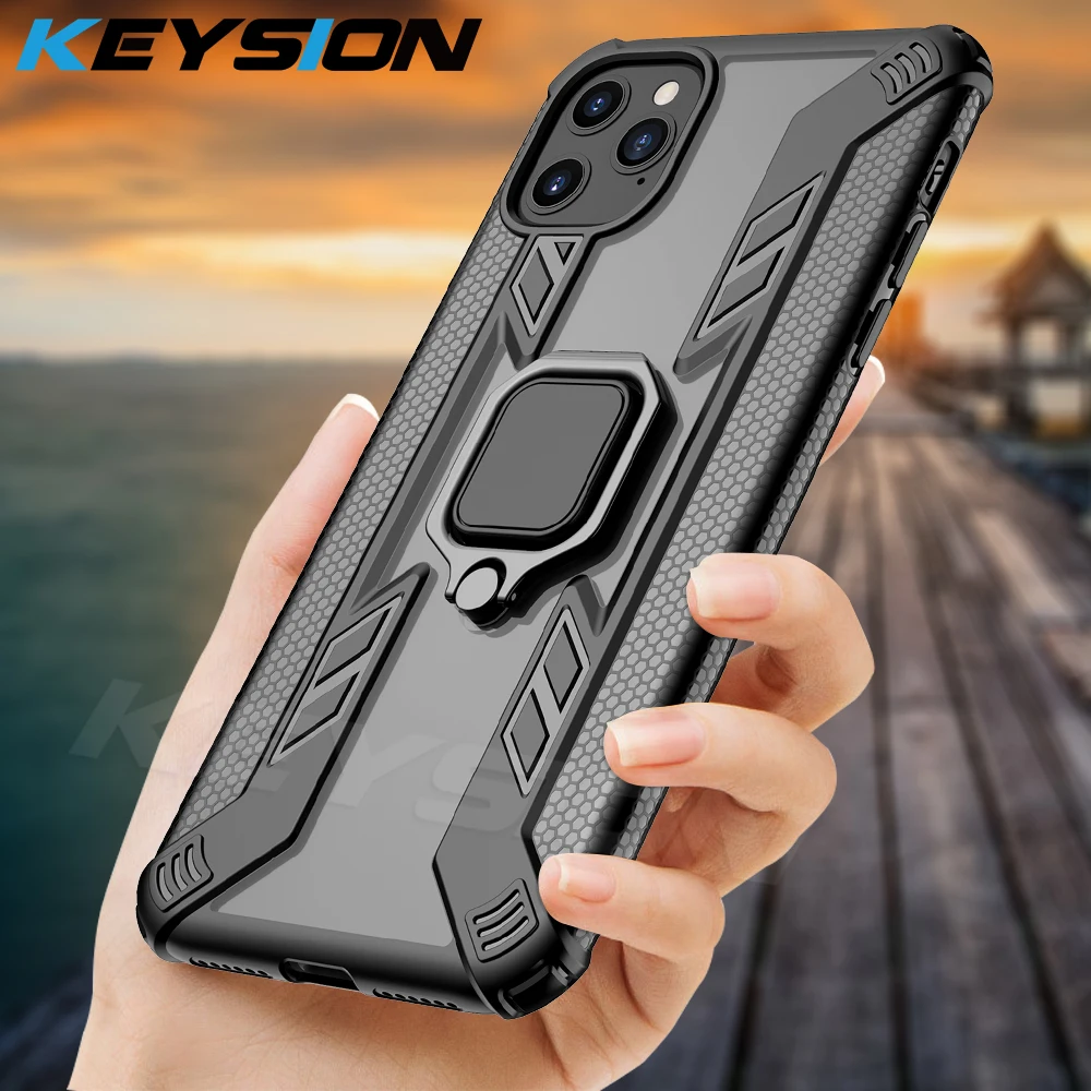 Противоударный армированный чехол KEYSION для iPhone 11 Pro Max подставка автомобильный