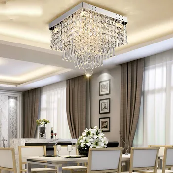 

30 Cm Chandelier Crystal Aisle Lamp Crystal Gateway Lamp LED Square Crystal Ceiling Lamp Square Away Light Source LED Bulbs 220V