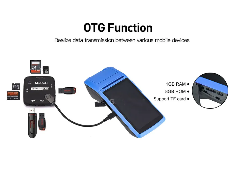 POS PDA беспроводной Bluetooth Android принтер 58 мм wifi считыватель штрих-кодов Ручной терминал Loyverse POS принтер PDA 3g OTG