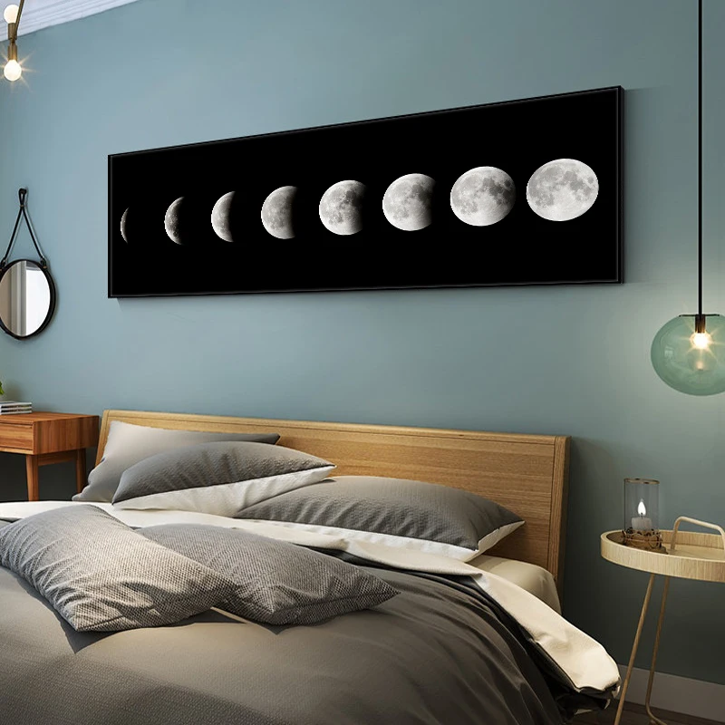 Луна фаза черный белый холст картины художественные принты скандинавские