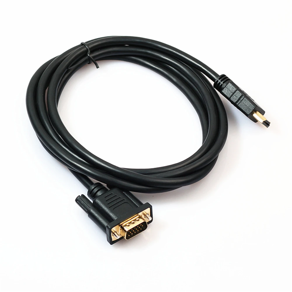 1080P видео конвертер Кабель HDMI в VGA Кабель-адаптер HDMI штекер в VGA штекер для HDTV ПК ноутбук планшет проектор 1,8 м