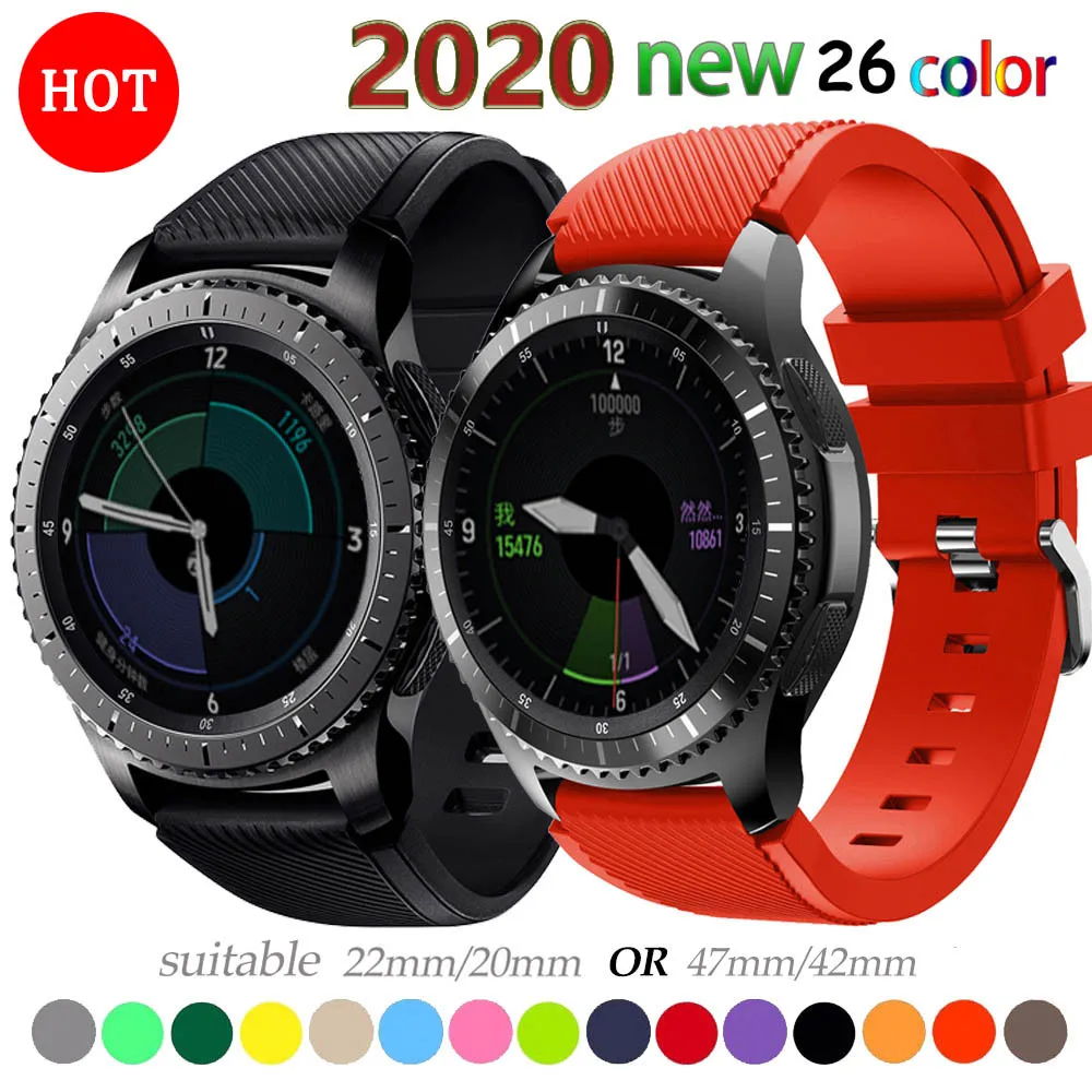 20 22 мм Ремешки для наручных часов Samsung Galaxy watch 46 42 active 2 Gear S3 Frontier ремешок huawei GT amazfit
