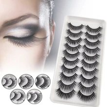 

10 Pairs Fake Eyelashes Natural Faux Mink 3D Lashes Reusable False Eyelashes for All Skins