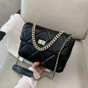 

Fashion Quilted Women Handbags High Caspacity Women Shoulder Bag Casual Solid Square Large Women's Bag Tote Bag For Women 2020