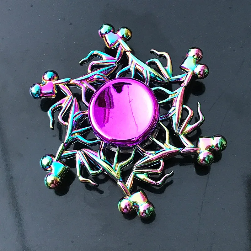 Цветной Ручной Спиннер металлический палец Спиннер кольцо антистресс гипноз фокус Спиннер кинетические игрушки для детей подарок для взрослых - Цвет: Q20