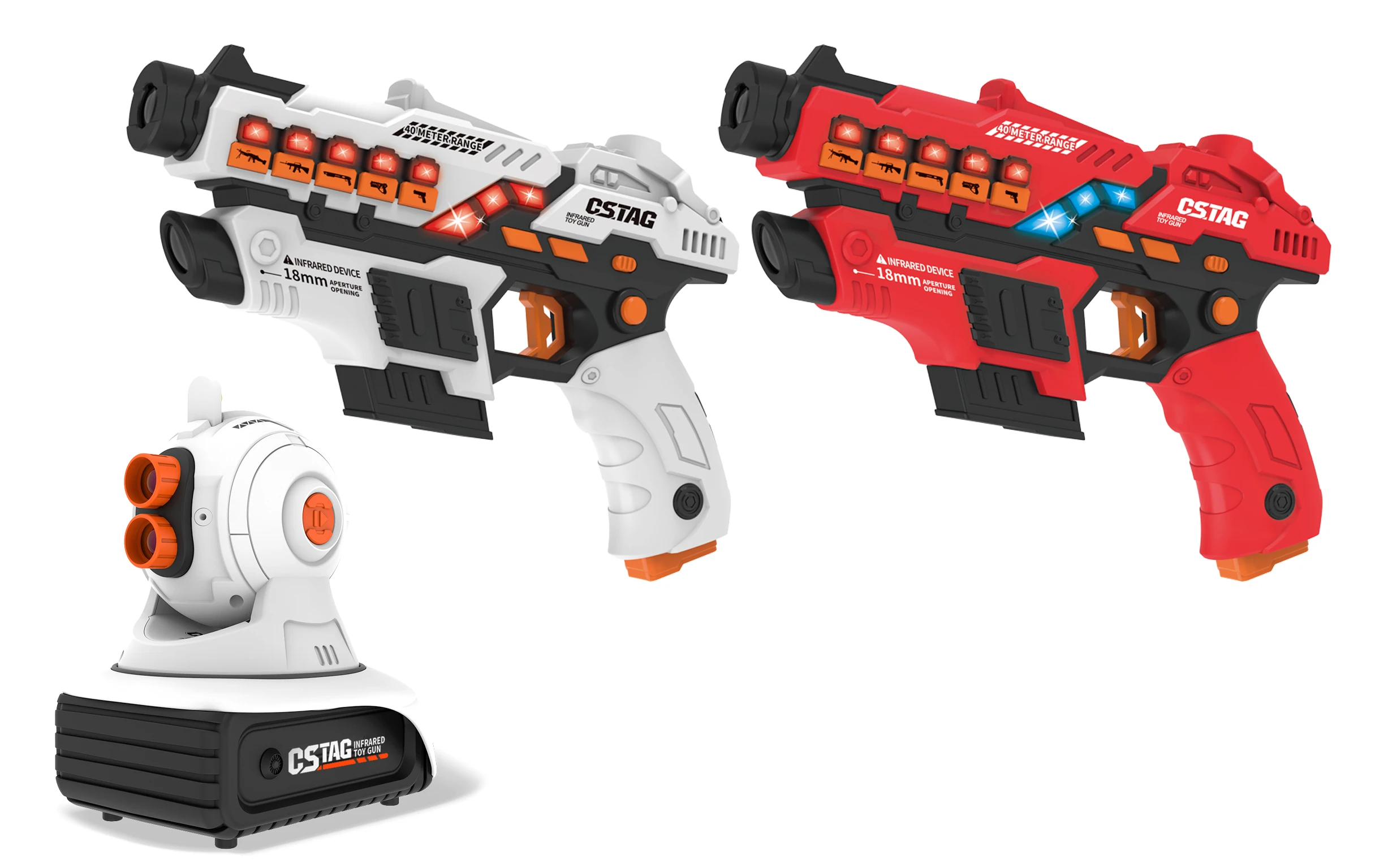 Pistolets jouets à étiquette laser pour enfants, odorinfrarouge