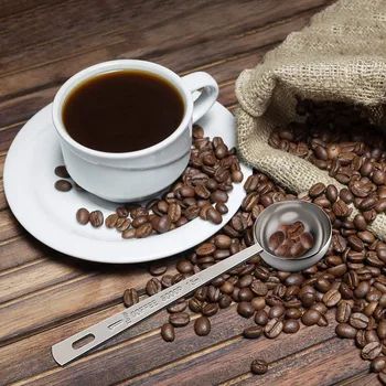 

2pcs 2 In 1 Coffee Tamping Mesure Spoon Stainless Steel Powder Coffee Measuring Scoop Long Handle Kitchen Tools