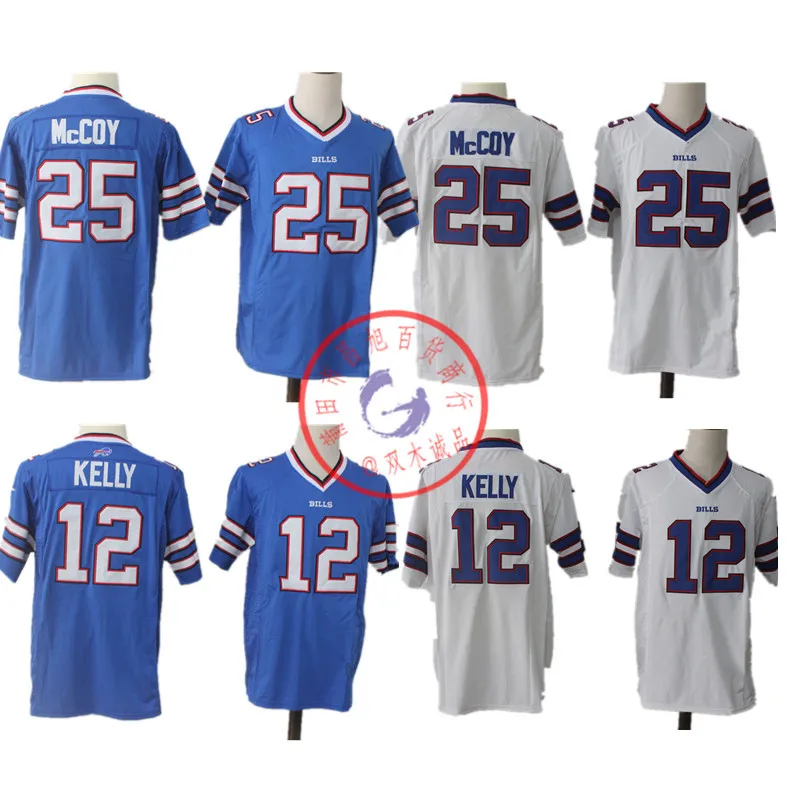 

Wholesale Bill Team Bills 25 # McCoy 12 # Kelly Embroidered Fans Edition Rugby Jersey Foreign Trade