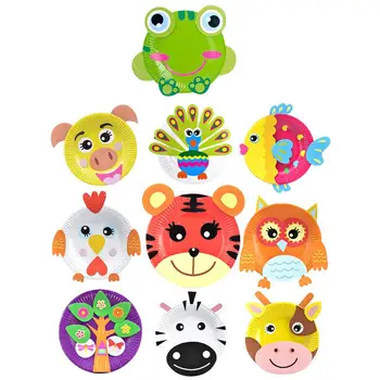 

Children Handmade Materials Package Creative Paper Tray Stickers Tray Painting DIY Hand Painting Toys for Children Gift(A Style)