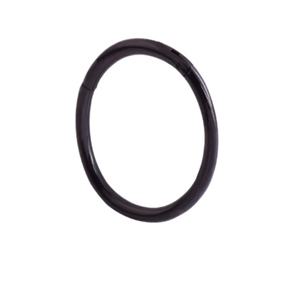 1 шт. G23 титановый шарнирный сегмент кольцо для носа 16 г и 14 г соска кликер шпилька для уха Спираль пирсинг губ унисекс модные украшения - Окраска металла: Black