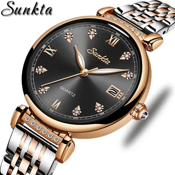 

SUNKTA Luxury Hot Fashion Women Watches Waterproof Casual Quartz Ladys Watch for Woman Dress Ladies Wristwatch Relogio Feminino