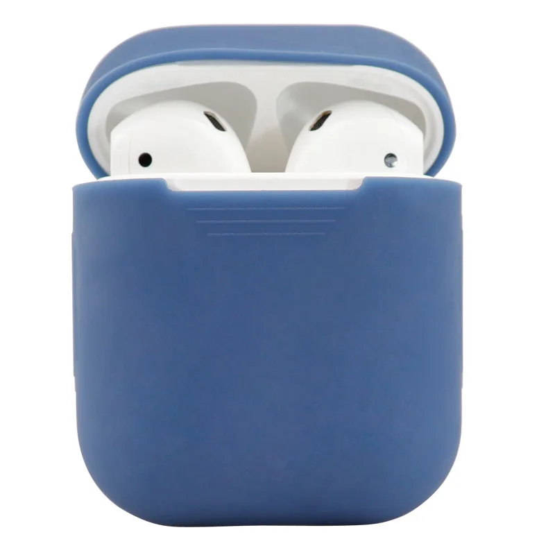 Мягкий силиконовый чехол, наушники для Apple Airpods, чехол, Bluetooth, беспроводные наушники, защитный чехол, коробка для Air Pods, наушники, сумка - Цвет: Afternoon blue