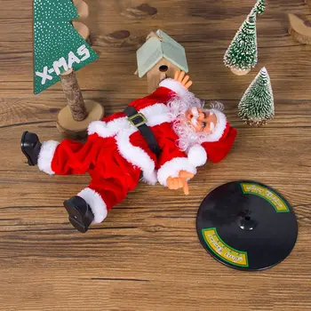 

Christmas Decorations Upside-down Street Dance Santa Claus Electric Music Toys for Children 72XF