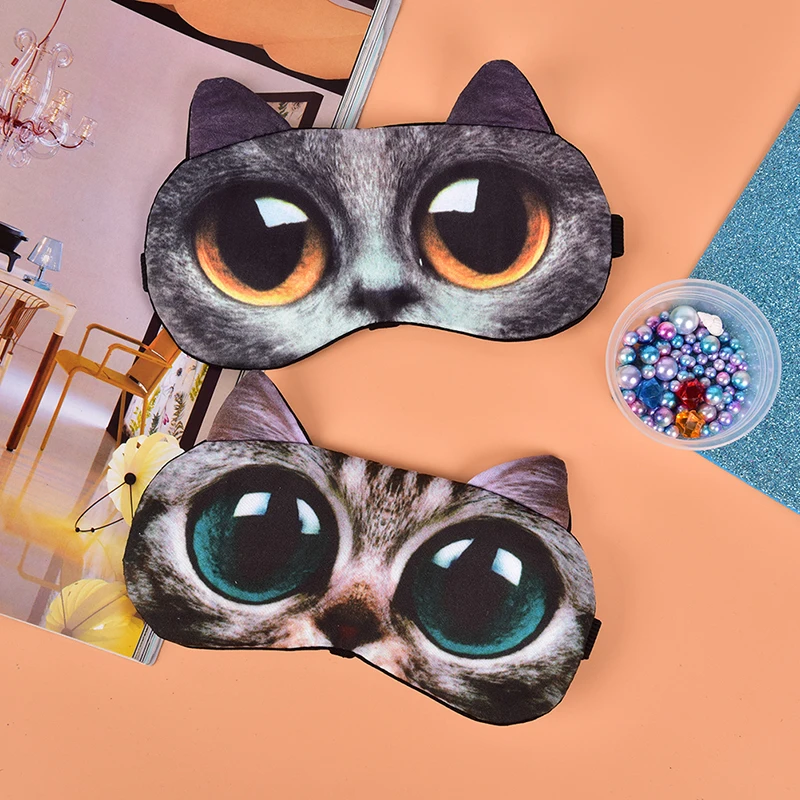 Cute Cat Dog Sleep Mask Eyeshade Cover Eye Mask Natural Sleeping 