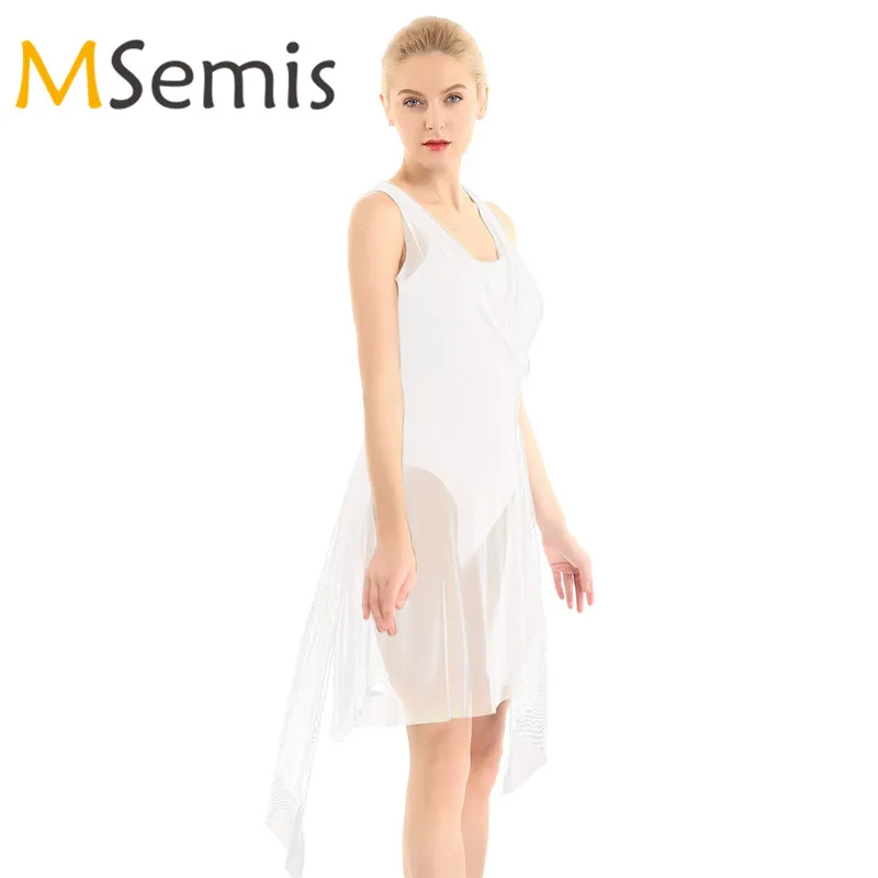 

Women's Ballet Leotard Costume Asymmetrical Leotard Ice Skating Dress Gymnastics Figure Skating Wear Ballerina Tutu Dance Dress