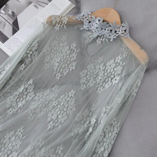 Gray Сетчатый топ, черный женский сексуальный кружевной Короткий укороченный топ, футболка, Топы, Прозрачная майка Harajuku Camisas Femininas, клубная одежда - Цвет: Gray