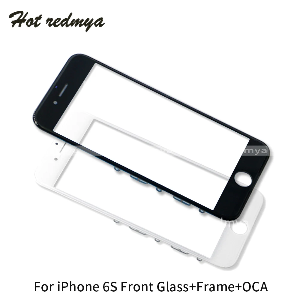 10 шт. сенсорный экран дигитайзер Панель переднее стекло для iPhone 6S внешнее стекло объектив с OCA+ рамка запасные части