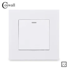 Interruptor de cruzamento de balancim da parede 12-250 v 16a do interruptor de luz da maneira intermediária de ligar/desligar do painel 1 gang 3 do pc do estilo simples de coswall