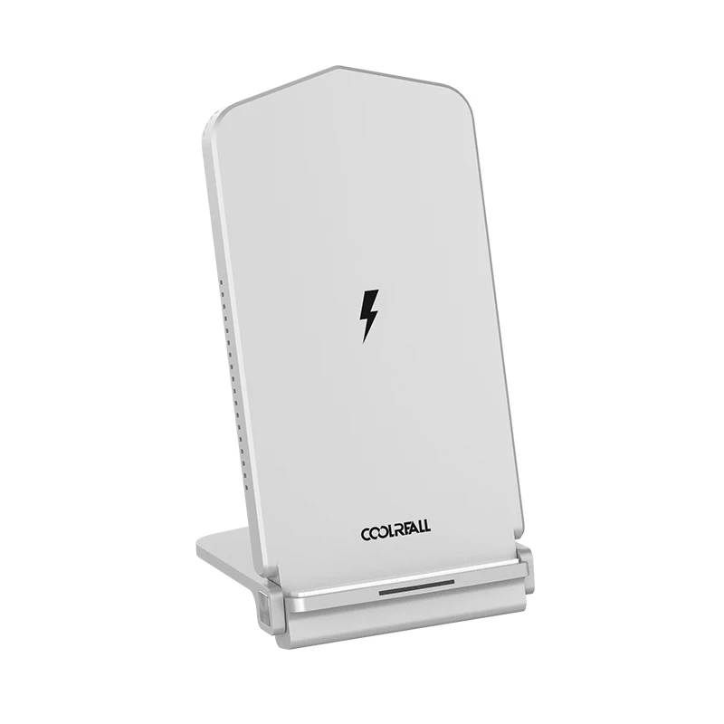 Coolreall Qi 15 Вт Быстрое беспроводное зарядное устройство для Samsung S10 S9 S8 Беспроводная зарядная подставка для iPhone 11 Pro XR XS Max X 8 Plus - Цвет: Silver