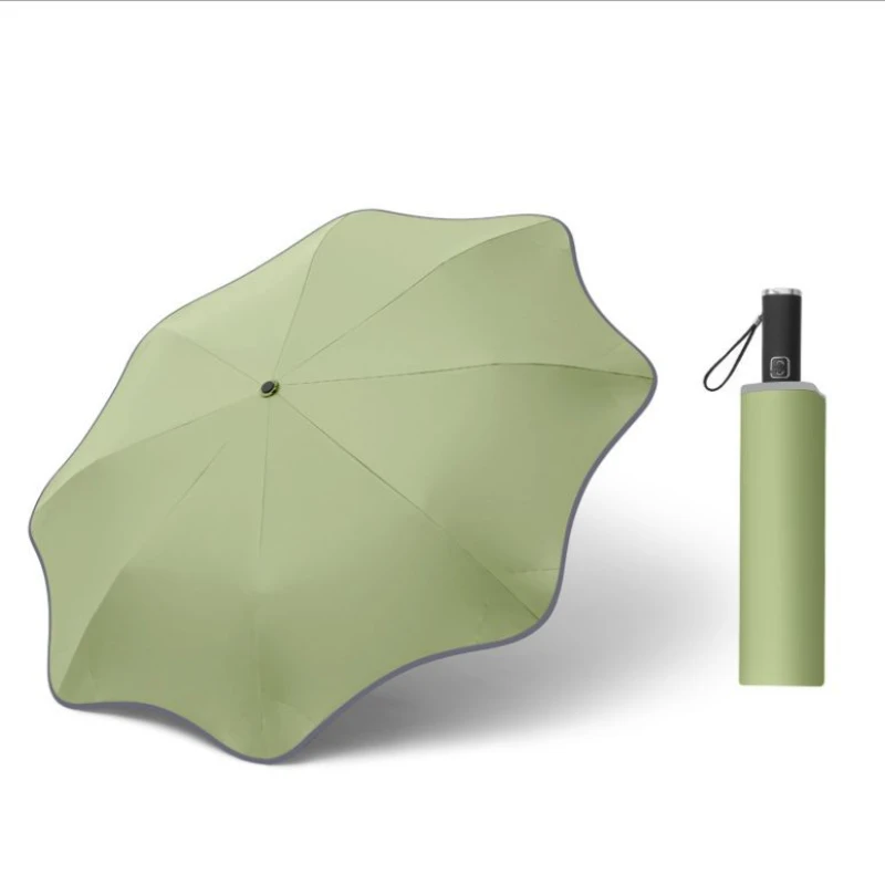 Paraguas de diseño Simple para hombre y mujer, sombrilla transparente con revestimiento automático del mismo Color, protección plegable, Color - AliExpress