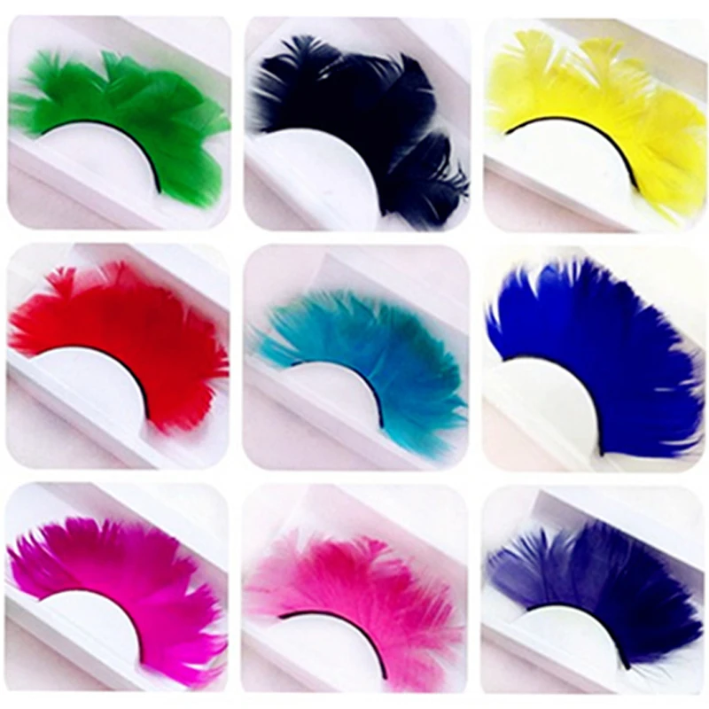 

Colorful Feather False Eyelashes for Party Fancy Ball Halloween Costume Makeup (1 Pair)
